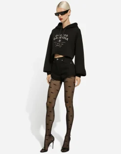 Jersey hoodie with Dolce&Gabbana logo lettering