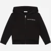 Jersey hoodie with logo embroidery