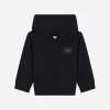 Jersey hoodie with logo tag
