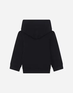 Jersey hoodie with logo tag