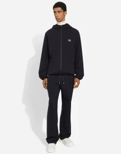 Jersey jacket with hood