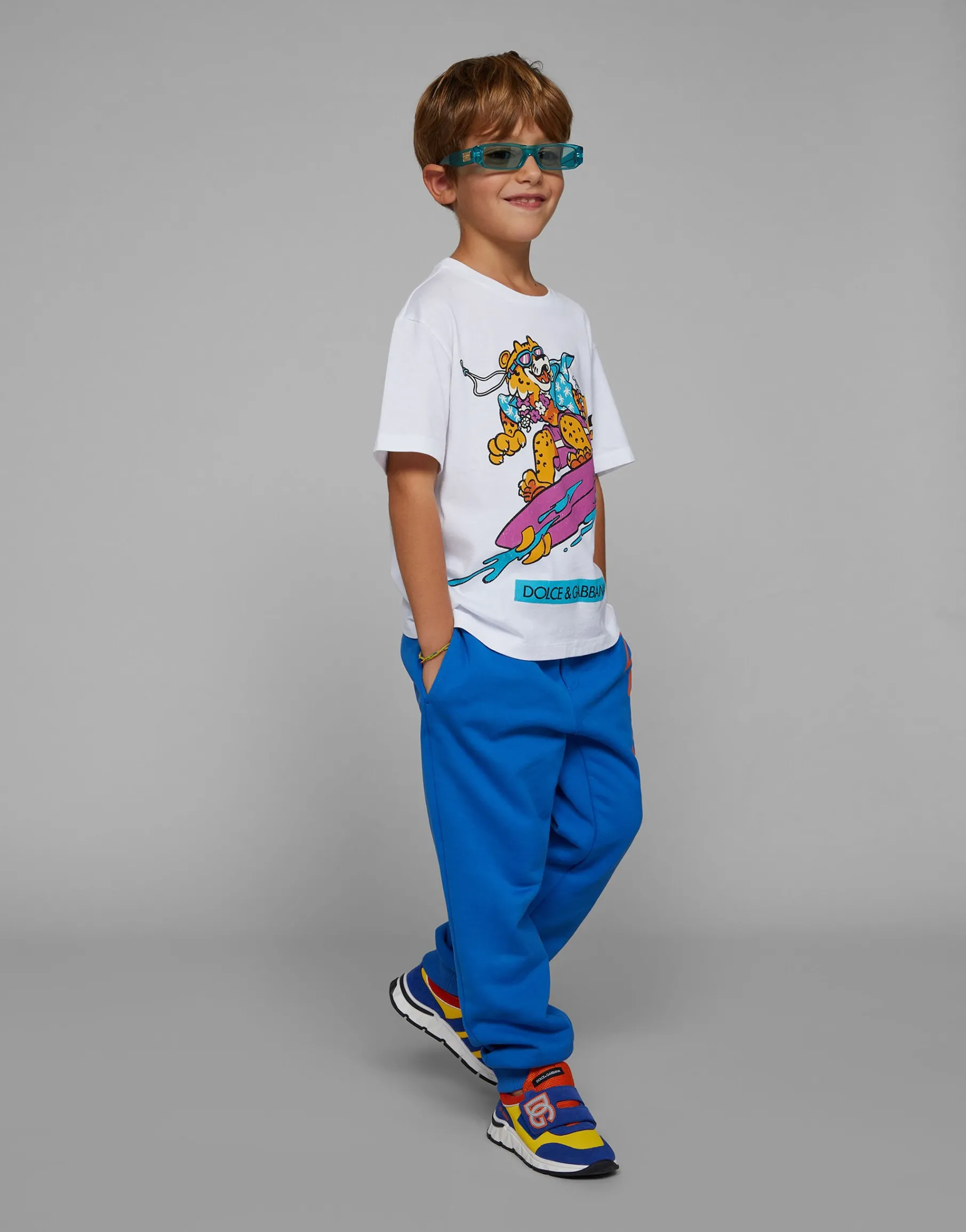 Jersey joggers with Dolce&Gabbana logo
