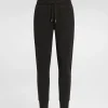 Jersey jogging pants with branded tag