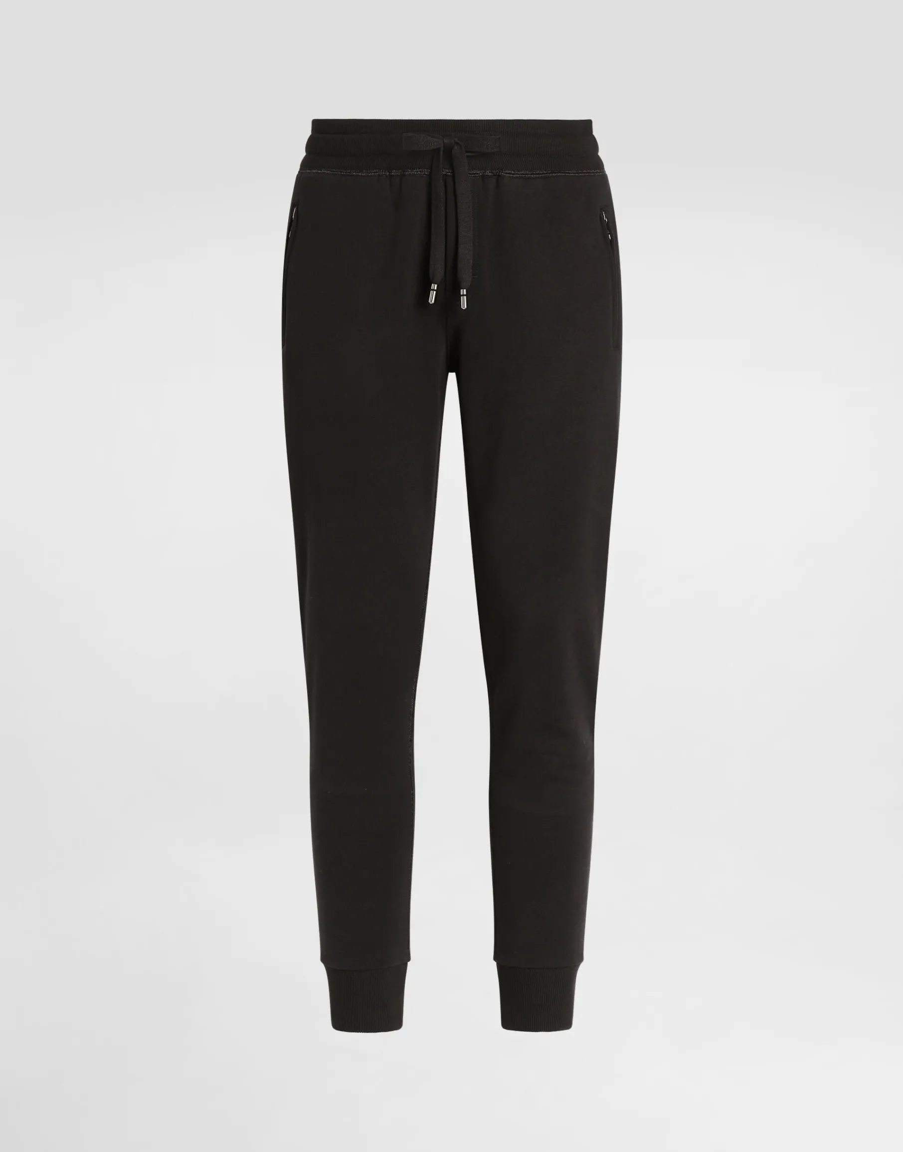 Jersey jogging pants with branded tag