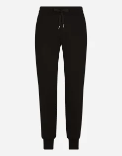 Jersey jogging pants with DG embroidery