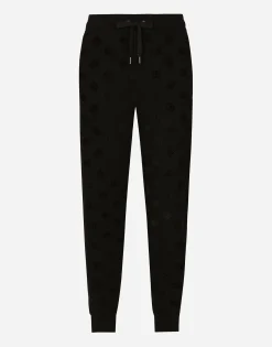 Jersey jogging pants with all-over DG logo print