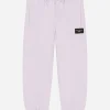 Jersey jogging pants with logo tag