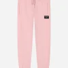 Jersey jogging pants with logo patch