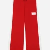 Jersey jogging pants with logo tag