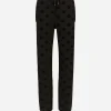 Jersey jogging pants with flocked DG logo print