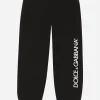 Jersey jogging pants with logo print