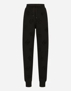 Jersey jogging pants with cut-out and DG logo