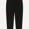 Jersey jogging pants with logo tag