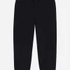 Jersey jogging pants with logo tag