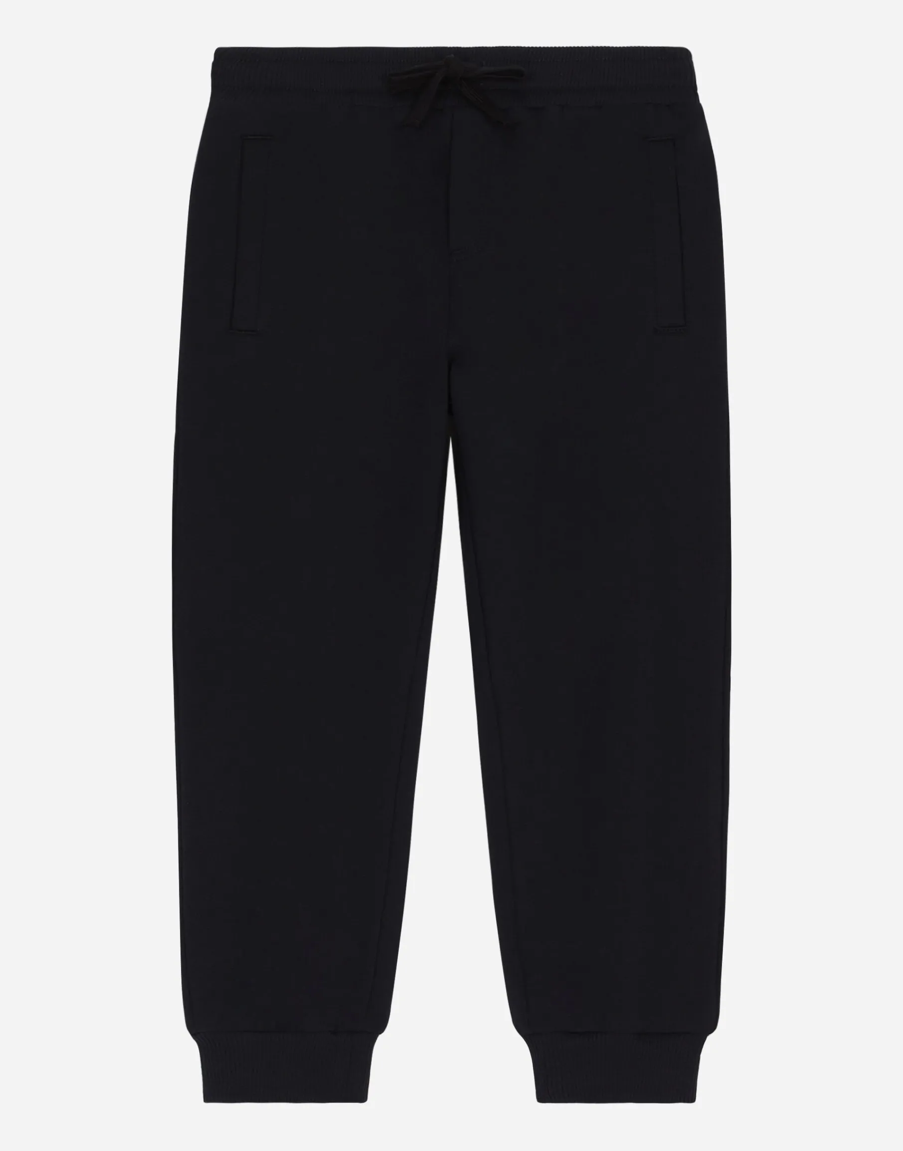 Jersey jogging pants with logo tag