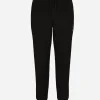 Jersey jogging pants with embroidery