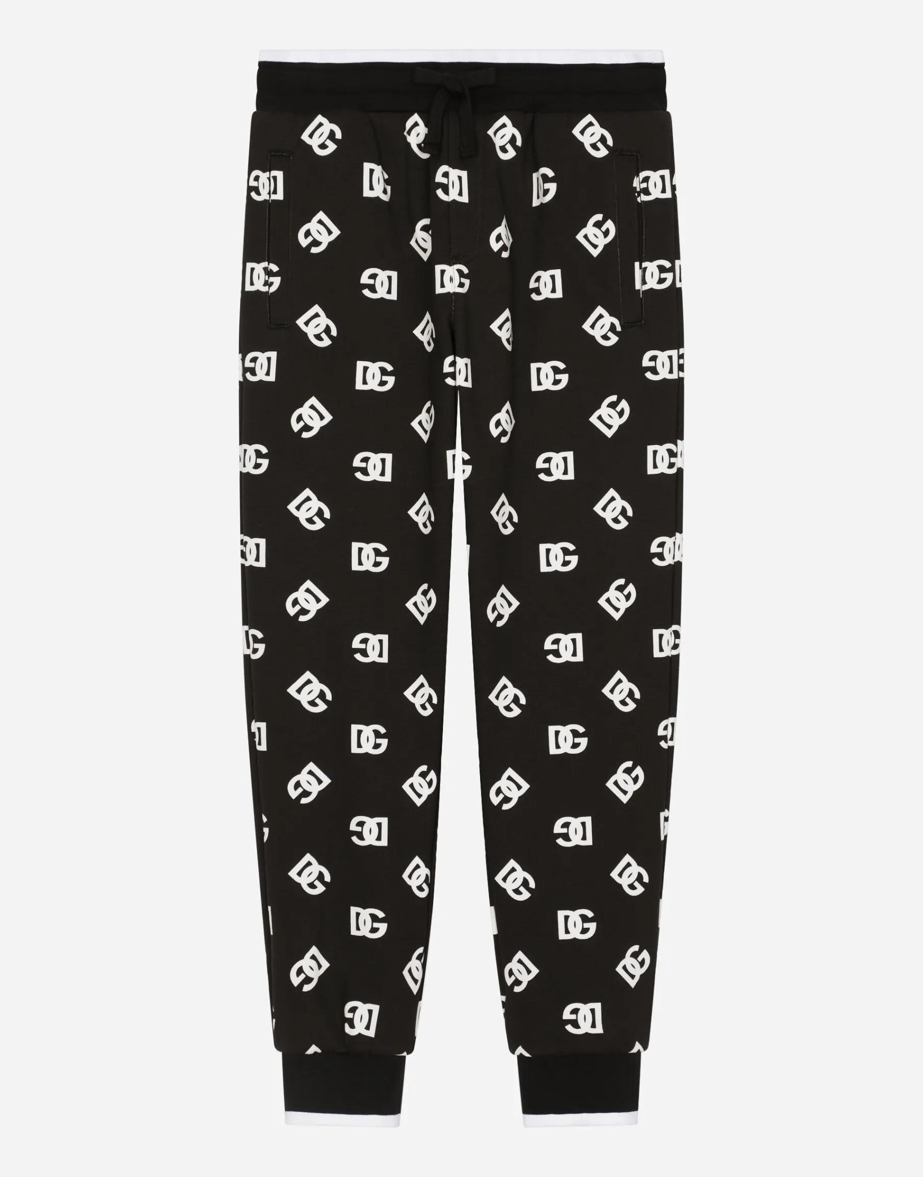 Jersey jogging pants with DG logo print