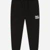 Jersey jogging pants with DG logo embroidery