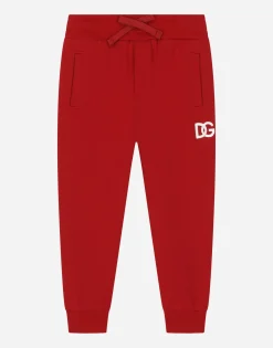 Jersey jogging pants with DG logo embroidery