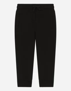 Jersey jogging pants with logo embroidery
