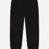Jersey jogging pants with logo plate