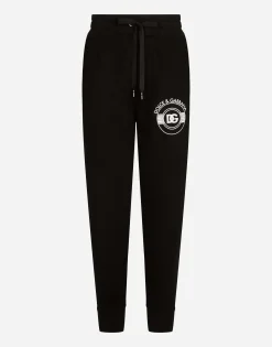 Jersey jogging pants with DG logo print