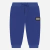 Jersey jogging pants with logo tag