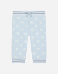 Jersey jogging pants with rubberized DG logo print