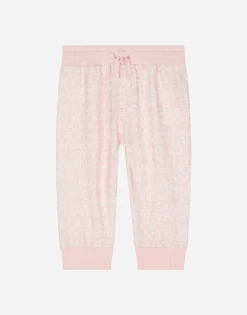 Jersey jogging pants with all-over logo print