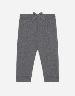 Jersey jogging pants with logo plate