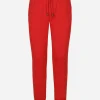 Jersey jogging pants with branded tag