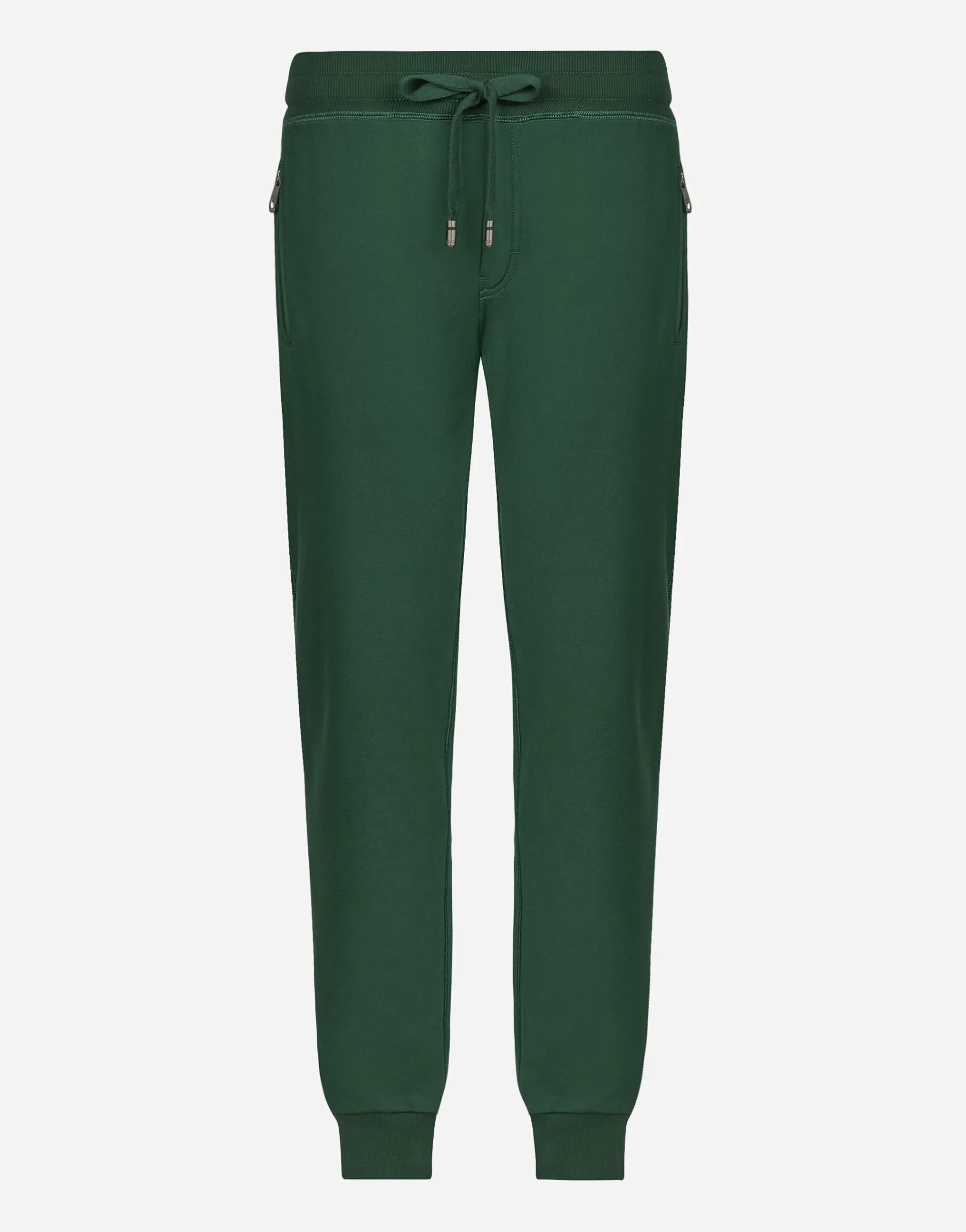 Jersey jogging pants with branded tag
