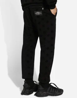 Jersey jogging pants with all-over DG logo print