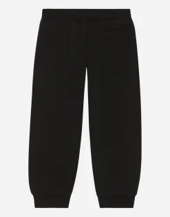 Jersey jogging pants with logo print