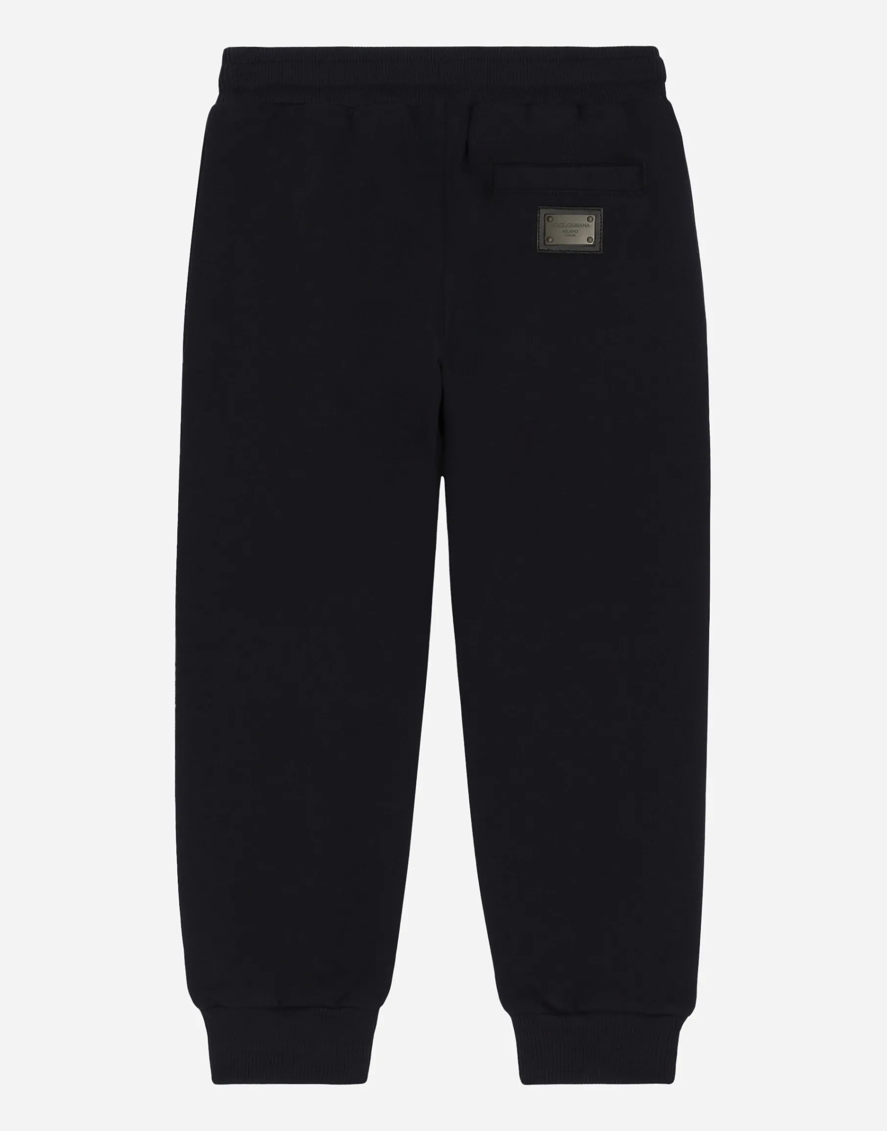 Jersey jogging pants with logo tag