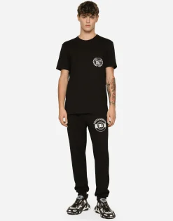 Jersey jogging pants with DG logo print