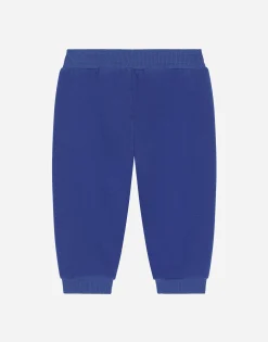 Jersey jogging pants with logo tag