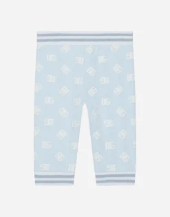 Jersey jogging pants with rubberized DG logo print