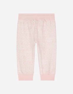 Jersey jogging pants with all-over logo print