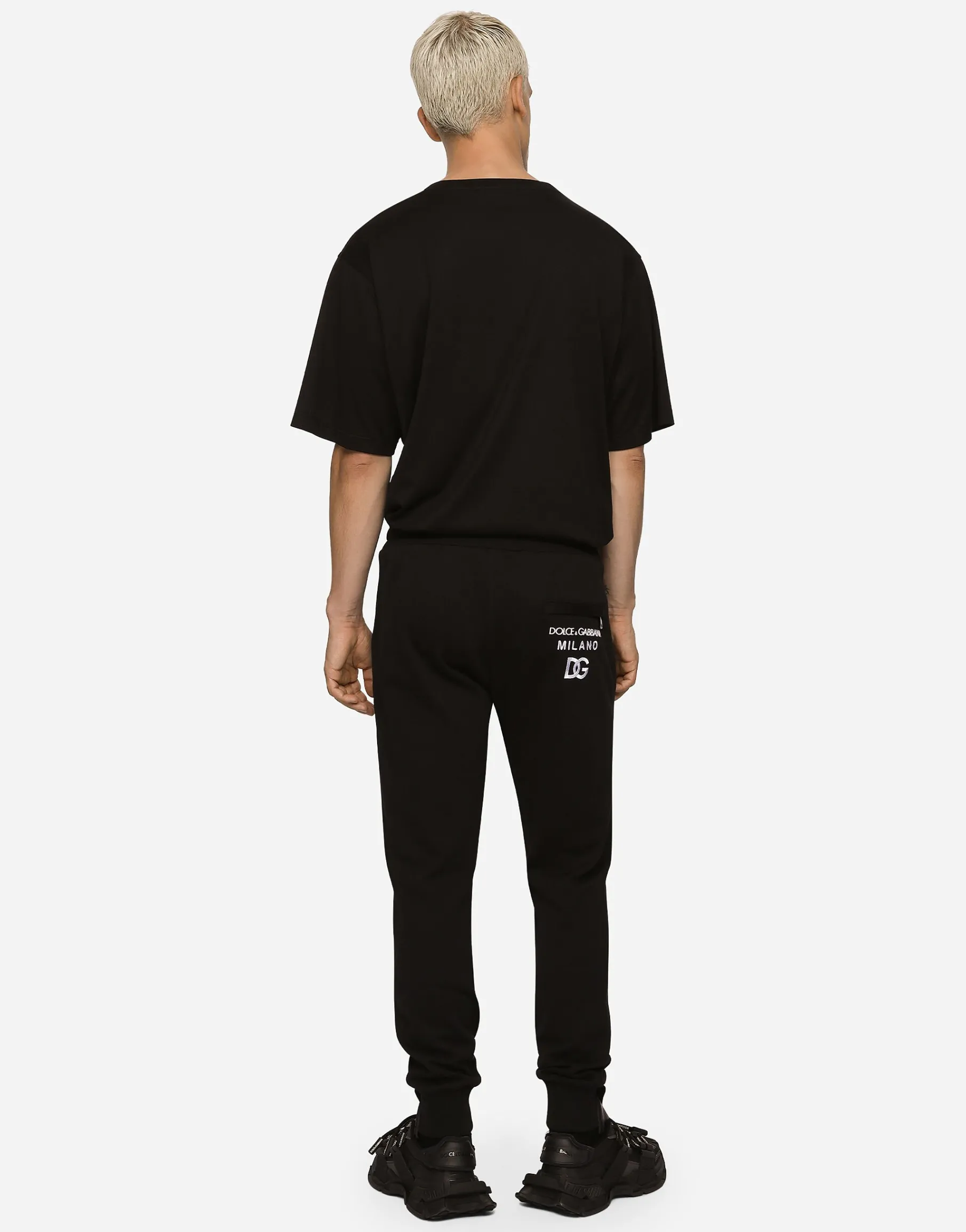 Jersey jogging pants with DG embroidery