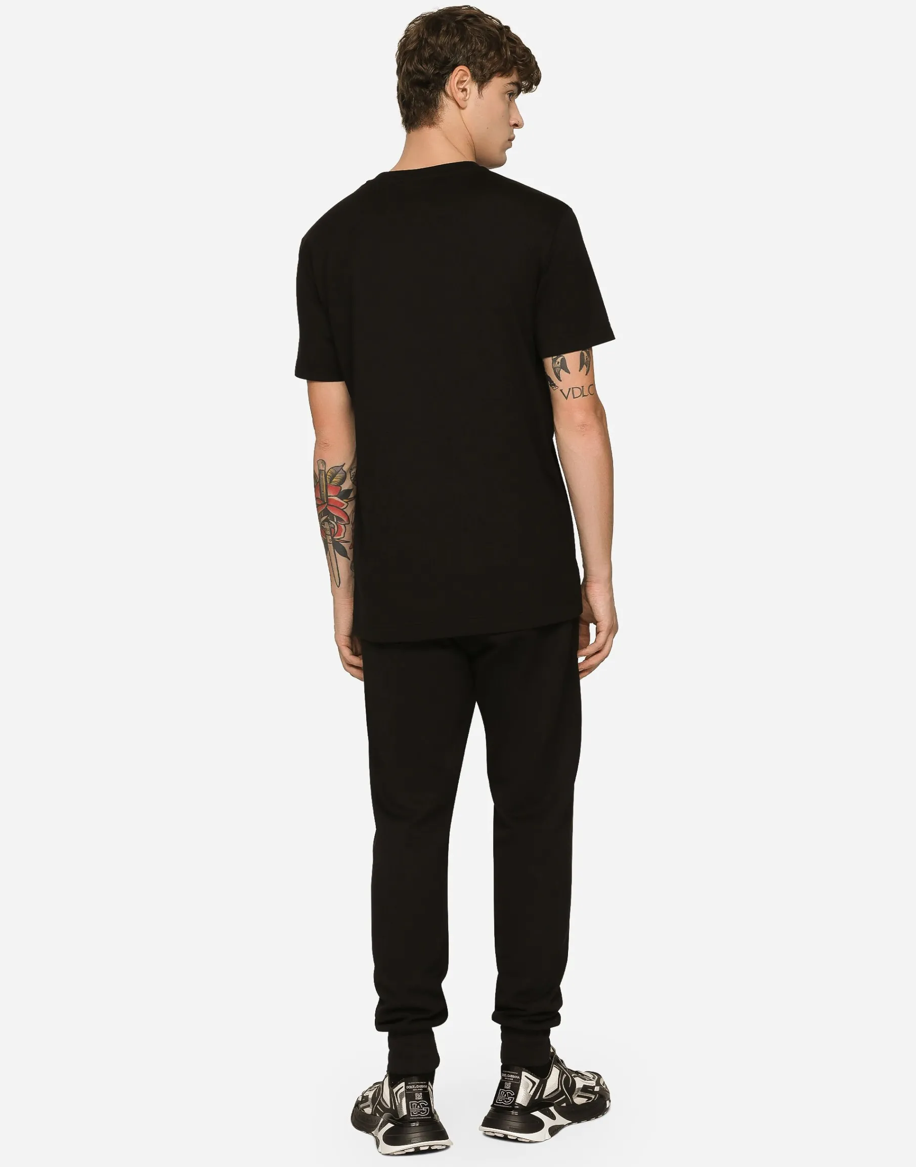 Jersey jogging pants with DG logo print