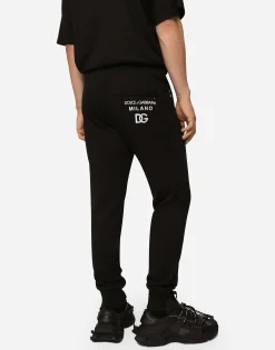 Jersey jogging pants with DG embroidery