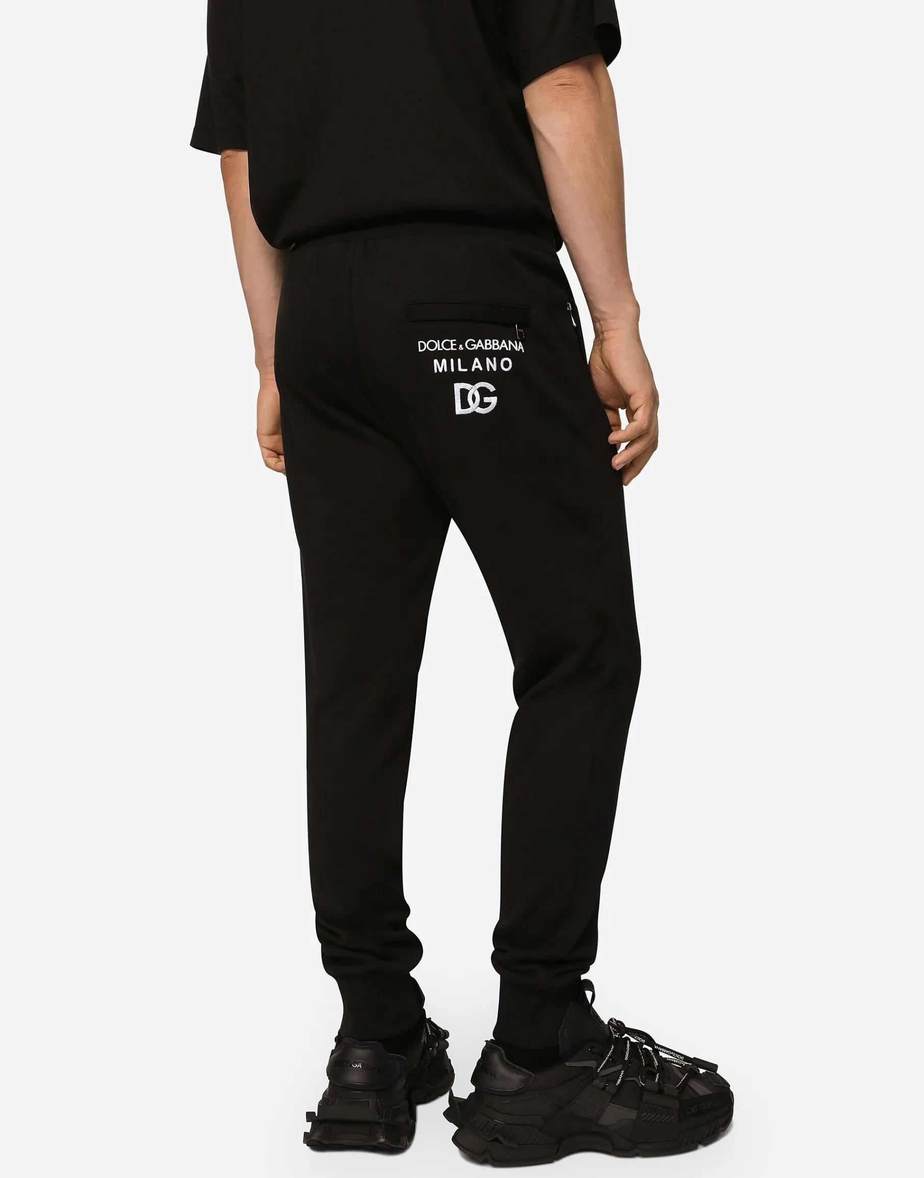 Jersey jogging pants with DG embroidery