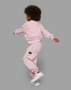 Jersey jogging pants with logo patch