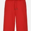 Jersey jogging shorts with logo tag