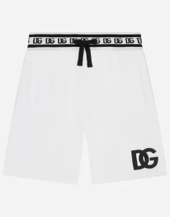 Jersey jogging shorts with DG logo embroidery