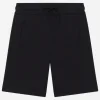 Jersey jogging shorts with logo tag
