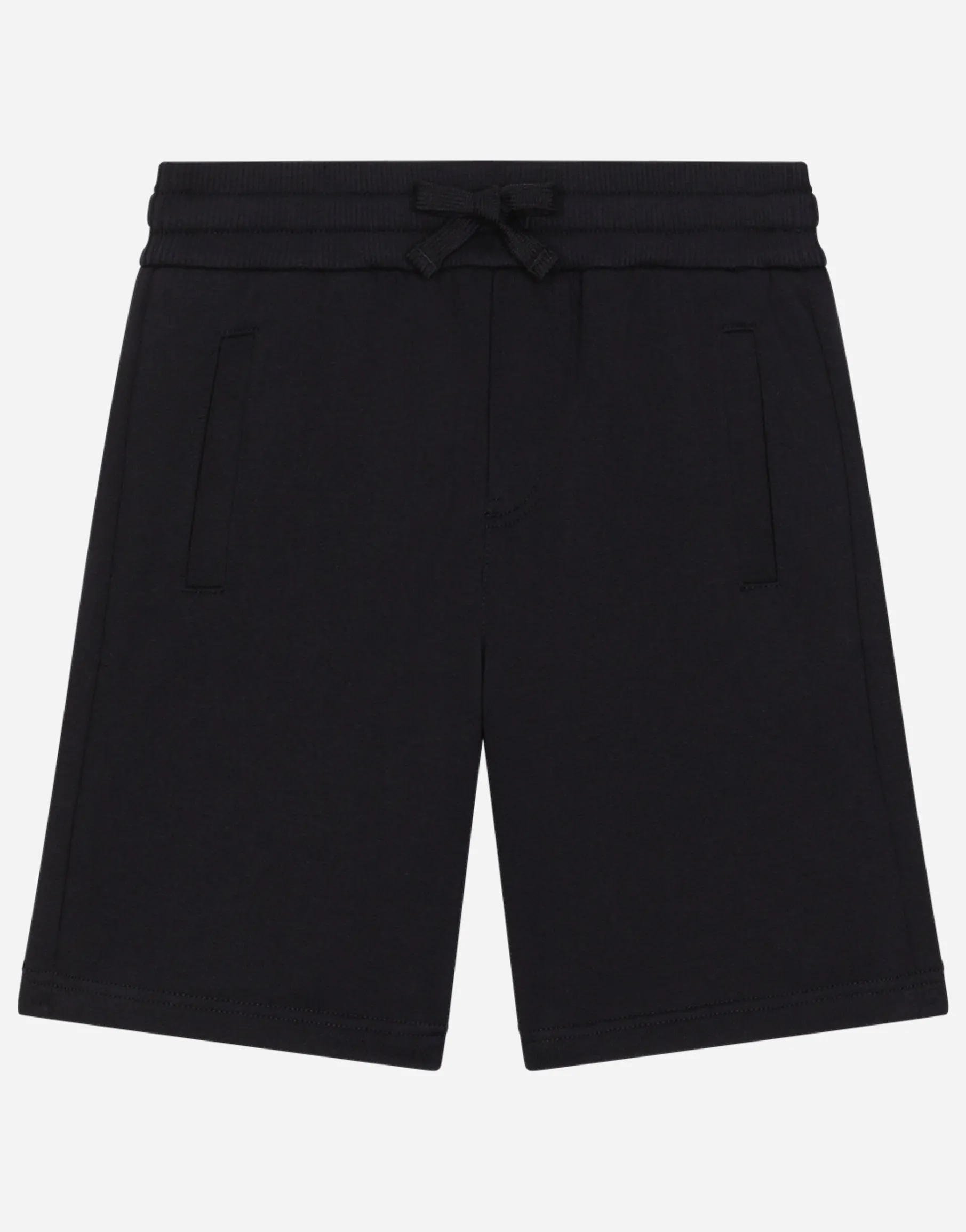 Jersey jogging shorts with logo tag