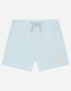 Jersey jogging shorts with DG logo embroidery