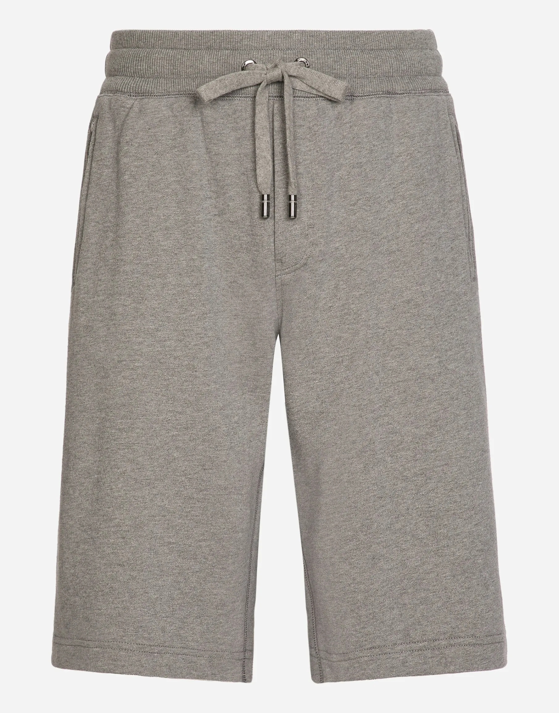Jersey jogging shorts with logo tag